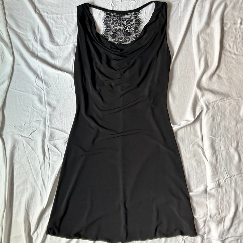 BCX Illusion Back Little Black Prom/Party Dress Size S